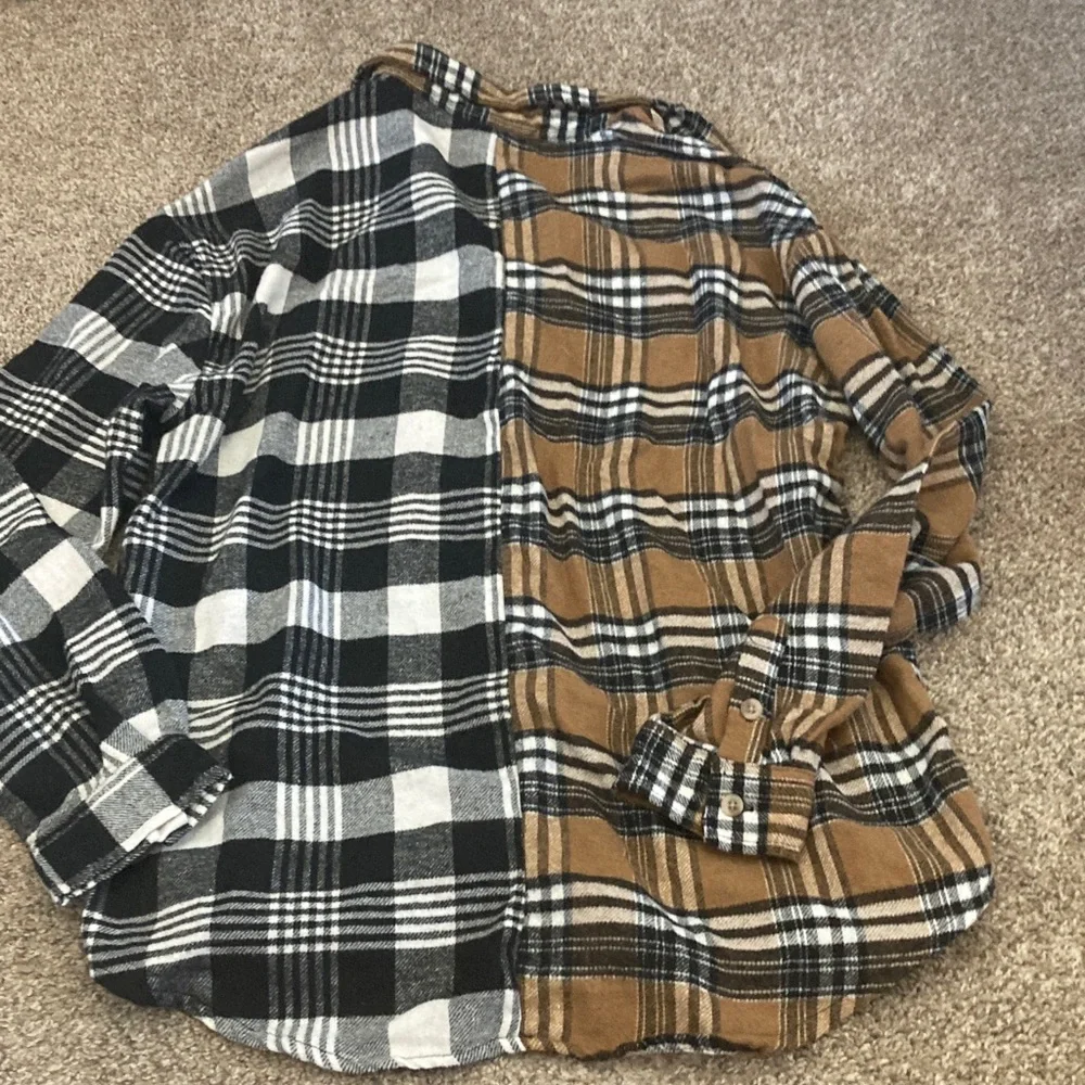 Plaid Button Down Shirt - Brown and Black - Picture 3 of 5
